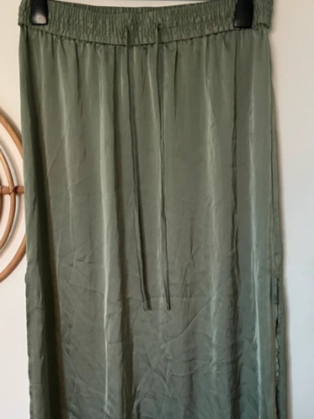 Elegant olive green skirt